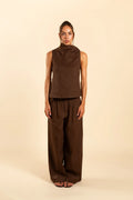 TOP CUELLO ALTO | MARRON
