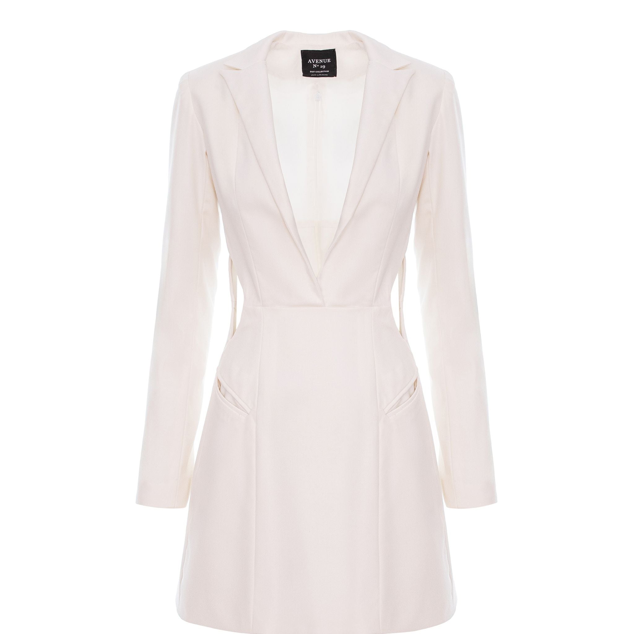 White Cut-out Blazer Dress