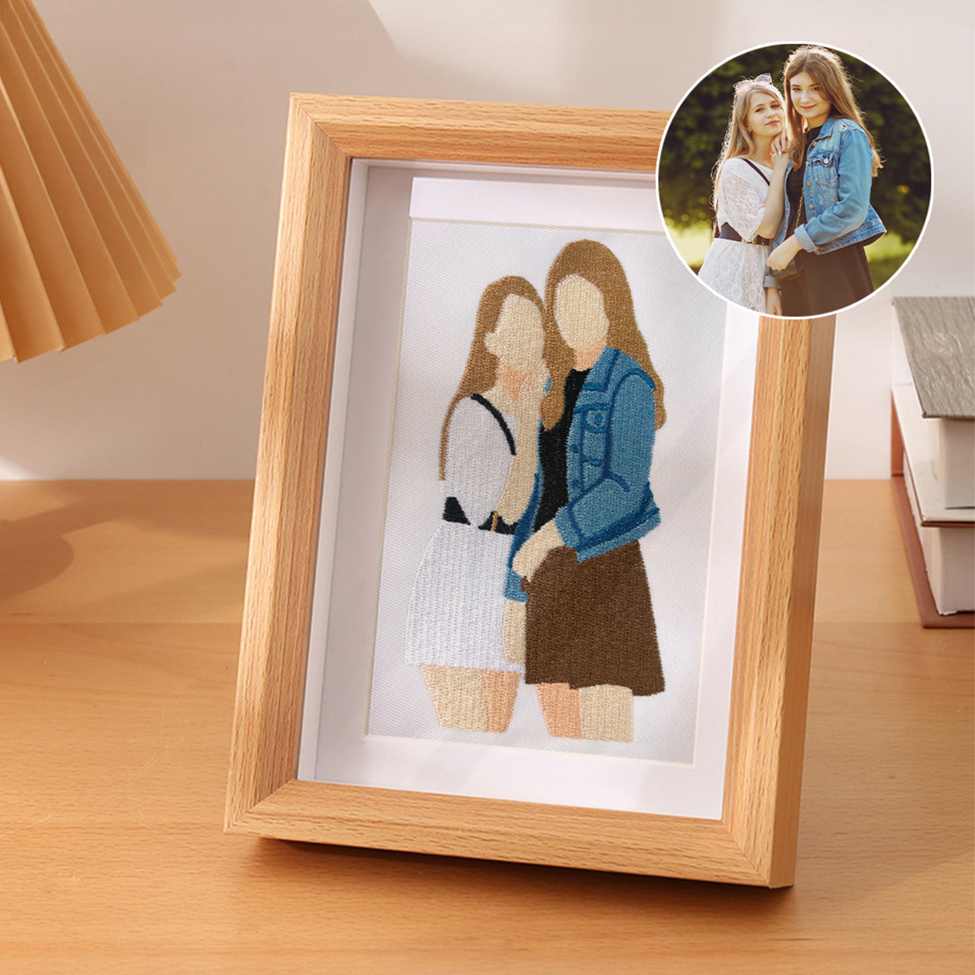 Personalizada Arte Bordado Marco de Fotos Escritorio Decoración Aniversario Cumpleaños Boda Navidad Regalo para la Familia Amigos