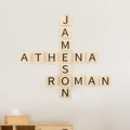 Crucigramas personalizados Scrabble Azulejos de pared de madera con 1-10 nombres Decoración del hogar Cumpleaños Inauguración de la casa Regalo para la familia amigo