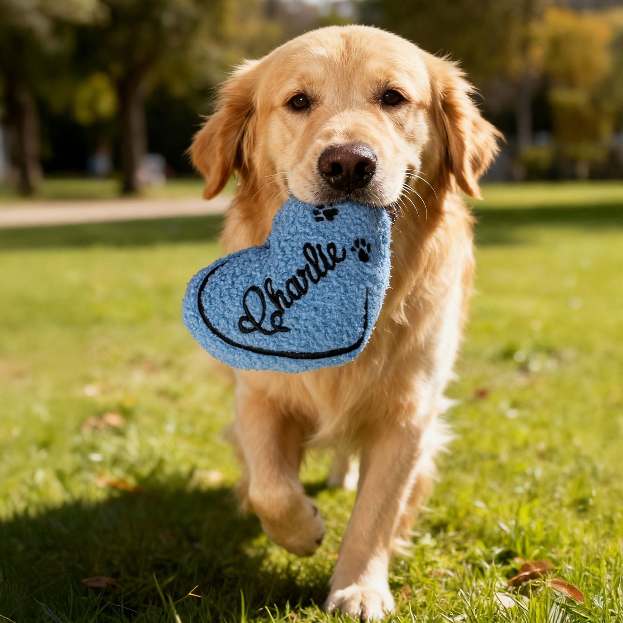 Juguete Personalizado Bordado con Diseño de Corazón para Mascota con Chirriador y Nombre Regalo de Cumpleaños para Fiesta de Navidad para el Dueño de Mascota Amante de Nuevo Cachorro