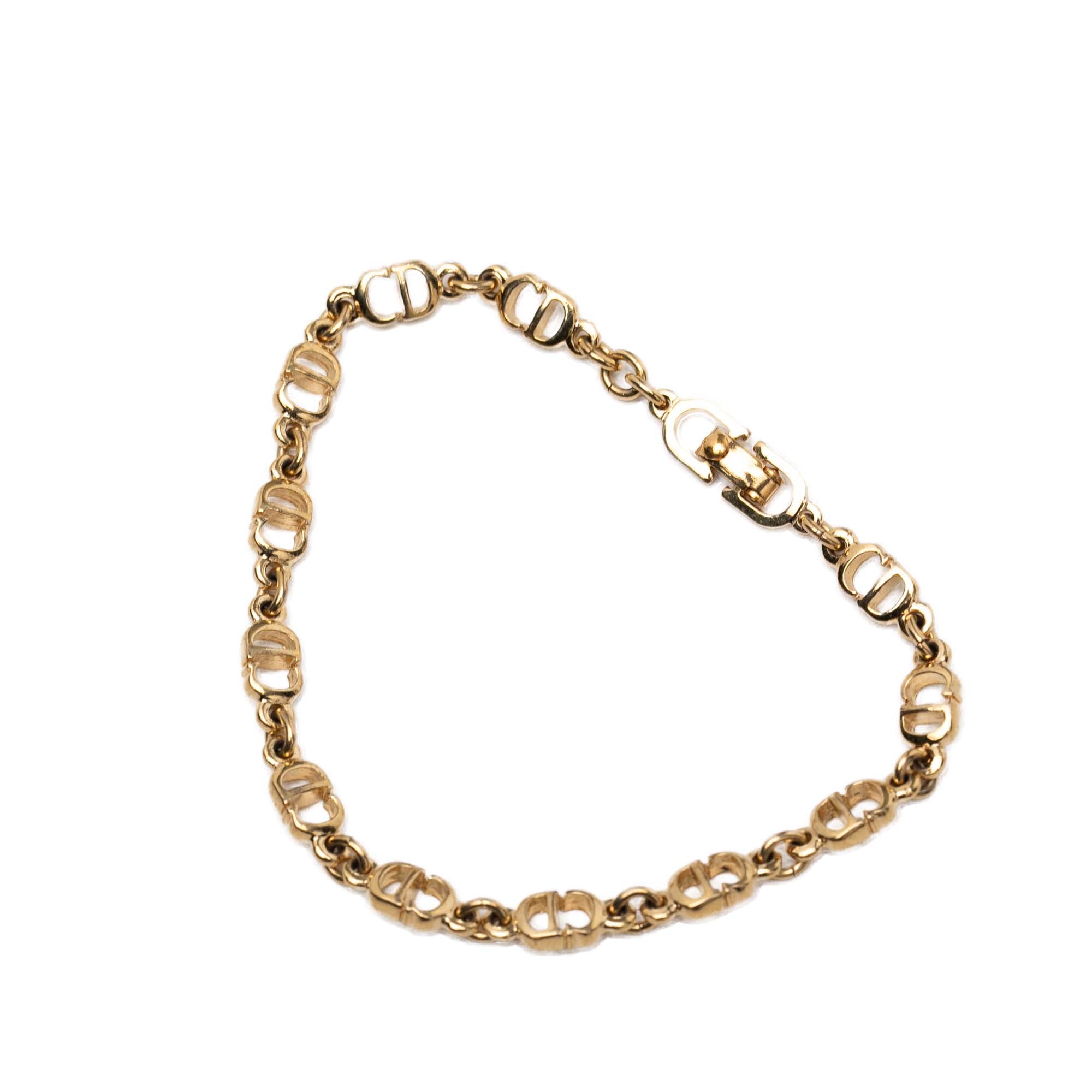 Gold Plated CD Logo Chain Link Bracelet
