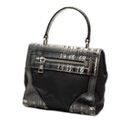 Tartan Saffiano Trimmed Tessuto Satchel