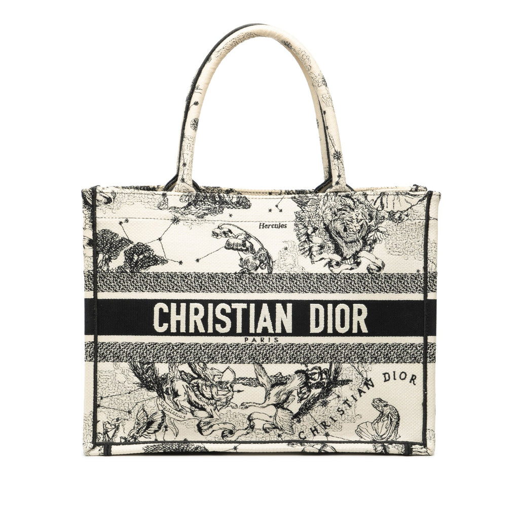 Medium Canvas Embroidered Zodiac Toile De Jouy Book Tote