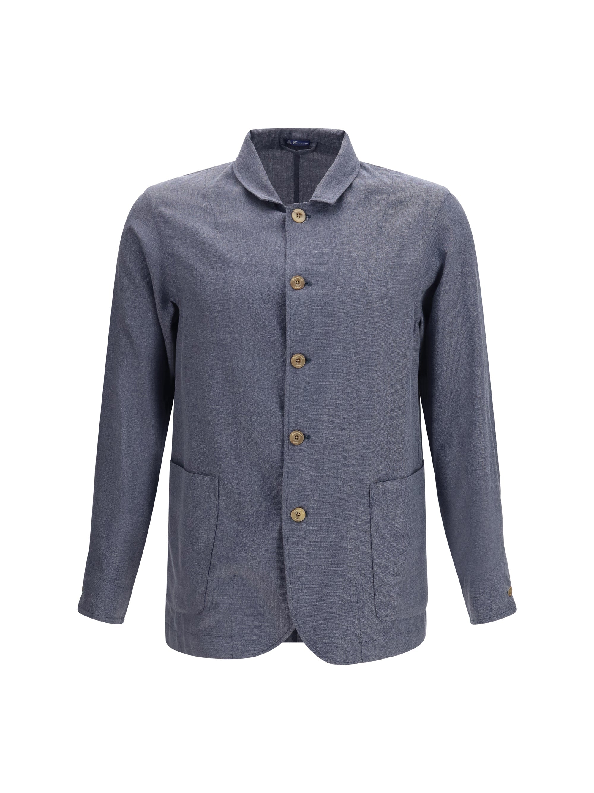 Finamore Cotton and Silk Blend Jacket — Gray