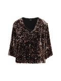 Ella Sequined Blouse — Bronze