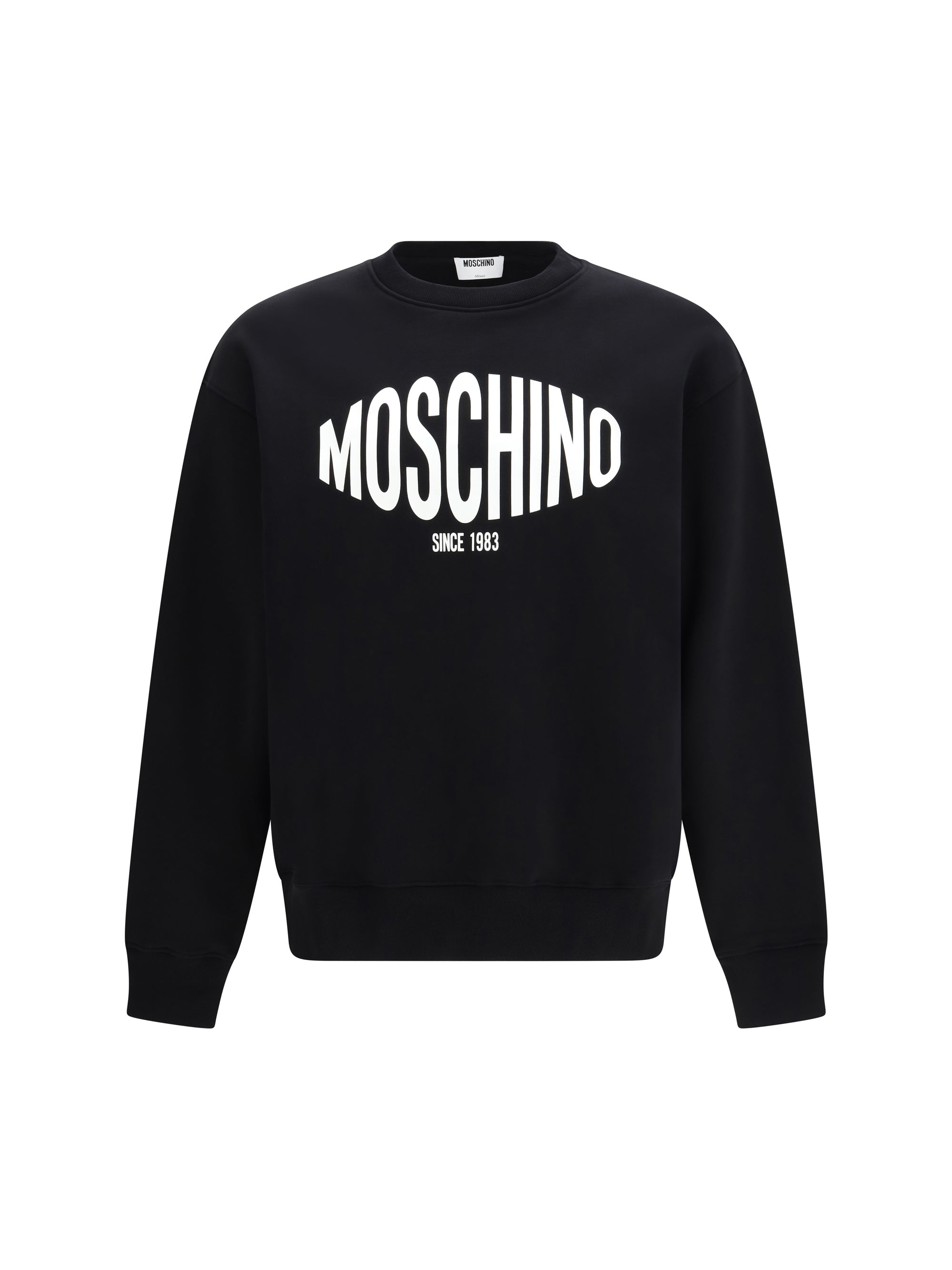 Moschino Logo-Printed Organic Cotton Sweatshirt — Black