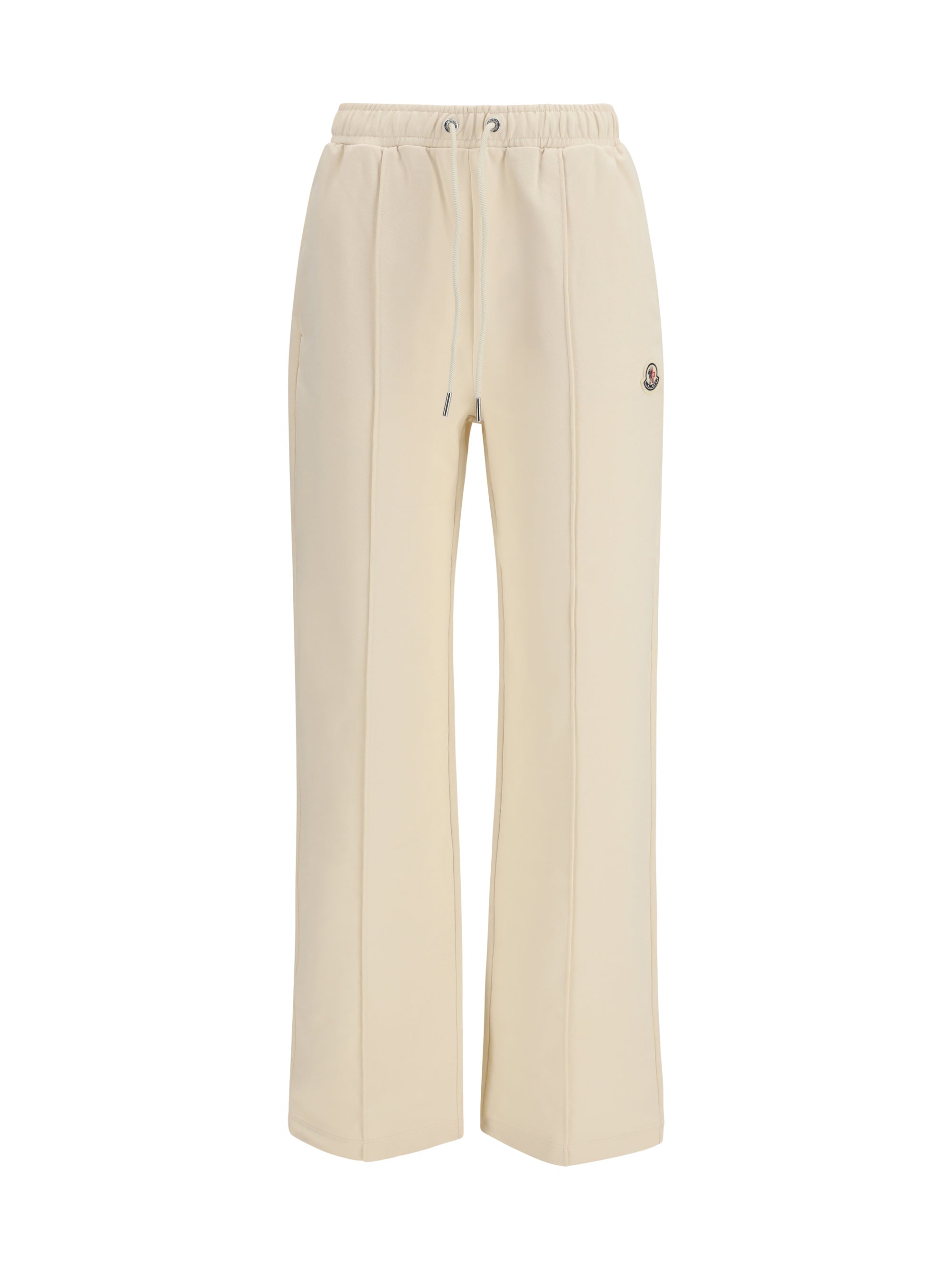 Moncler Cotton Drawstring Joggers — Beige
