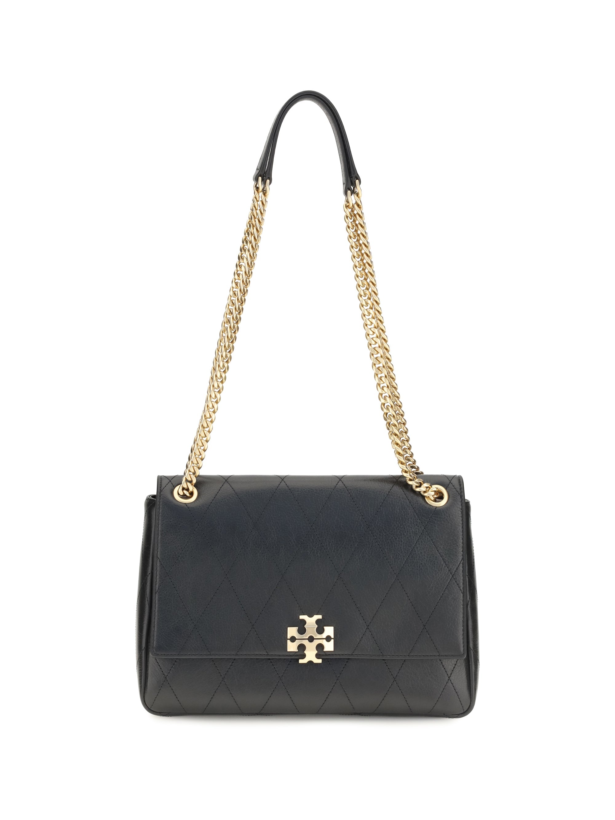 Tory Burch Quilted Calf Leather Shoulder Bag — Black