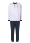 Pijama Hombre Largo Premium Tapeta Algodón Punto Estampado - Gris 5101_20