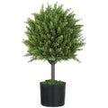 21.7 inch Decorative Artificial Plant, Cedar Topiary Tree in Pot, Fake Plants for Home Indoor outdoor Decor, Green