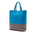 Small Bicolor Grained Calfskin Vertical Cabas Tote