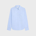 Celine Pinstriped Cotton Shirt — Blue