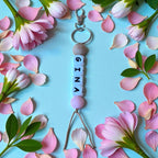 Llavero Rosa pálido personalizado Nenina & Co