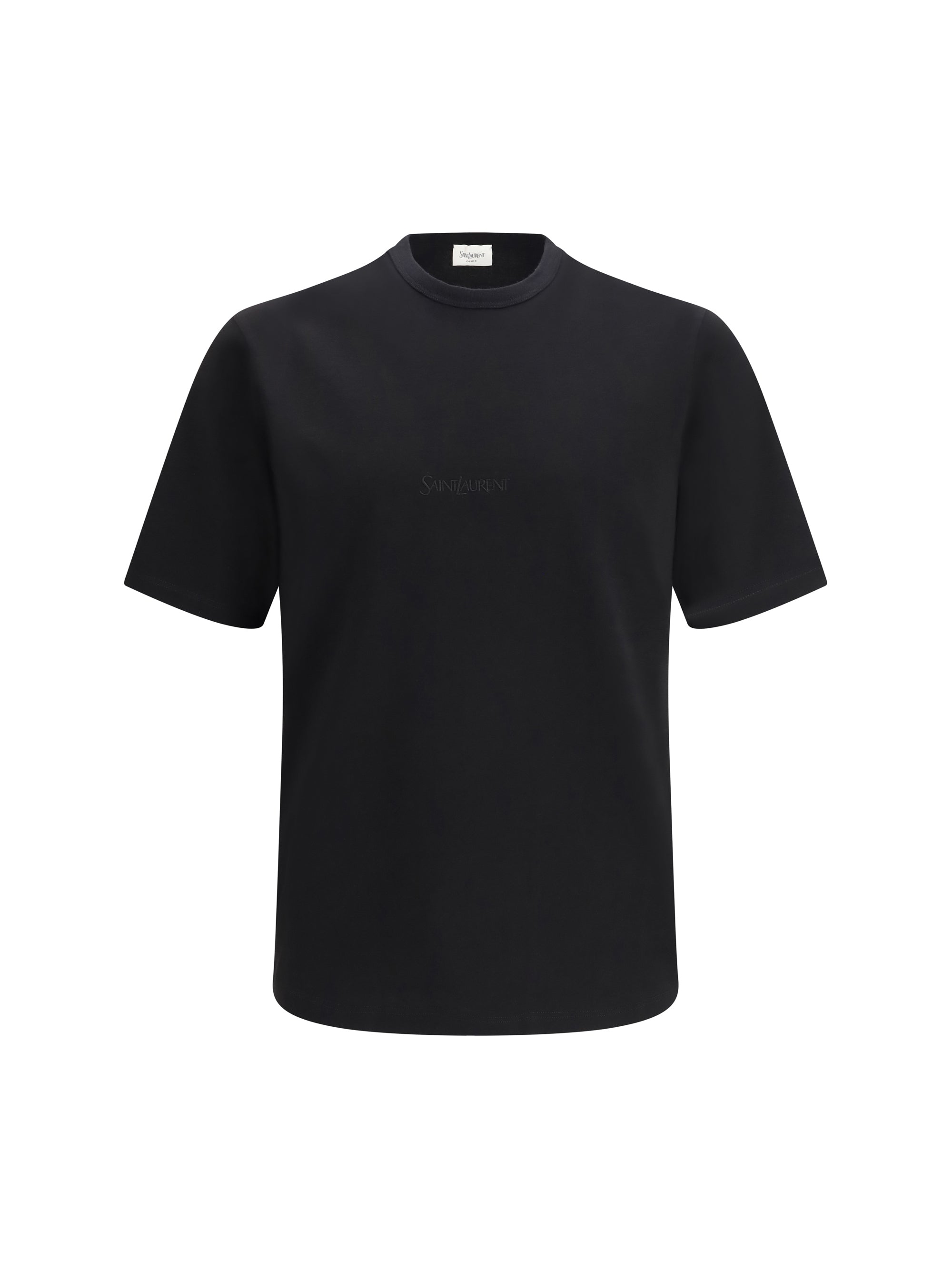 Saint Laurent Embroidered Logo T-Shirt — Black