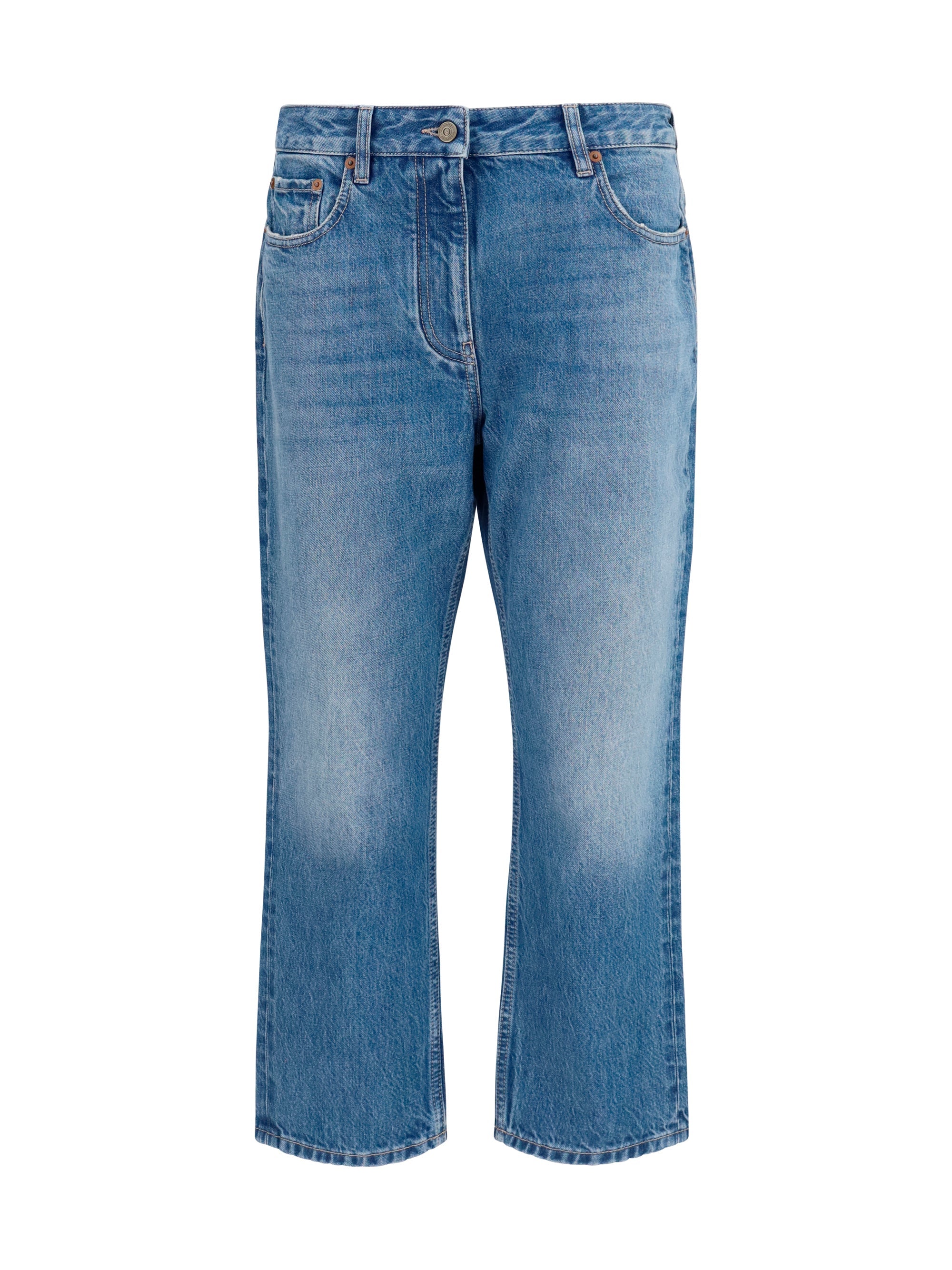 Valentino Straight-Leg Denim Jeans — Blue
