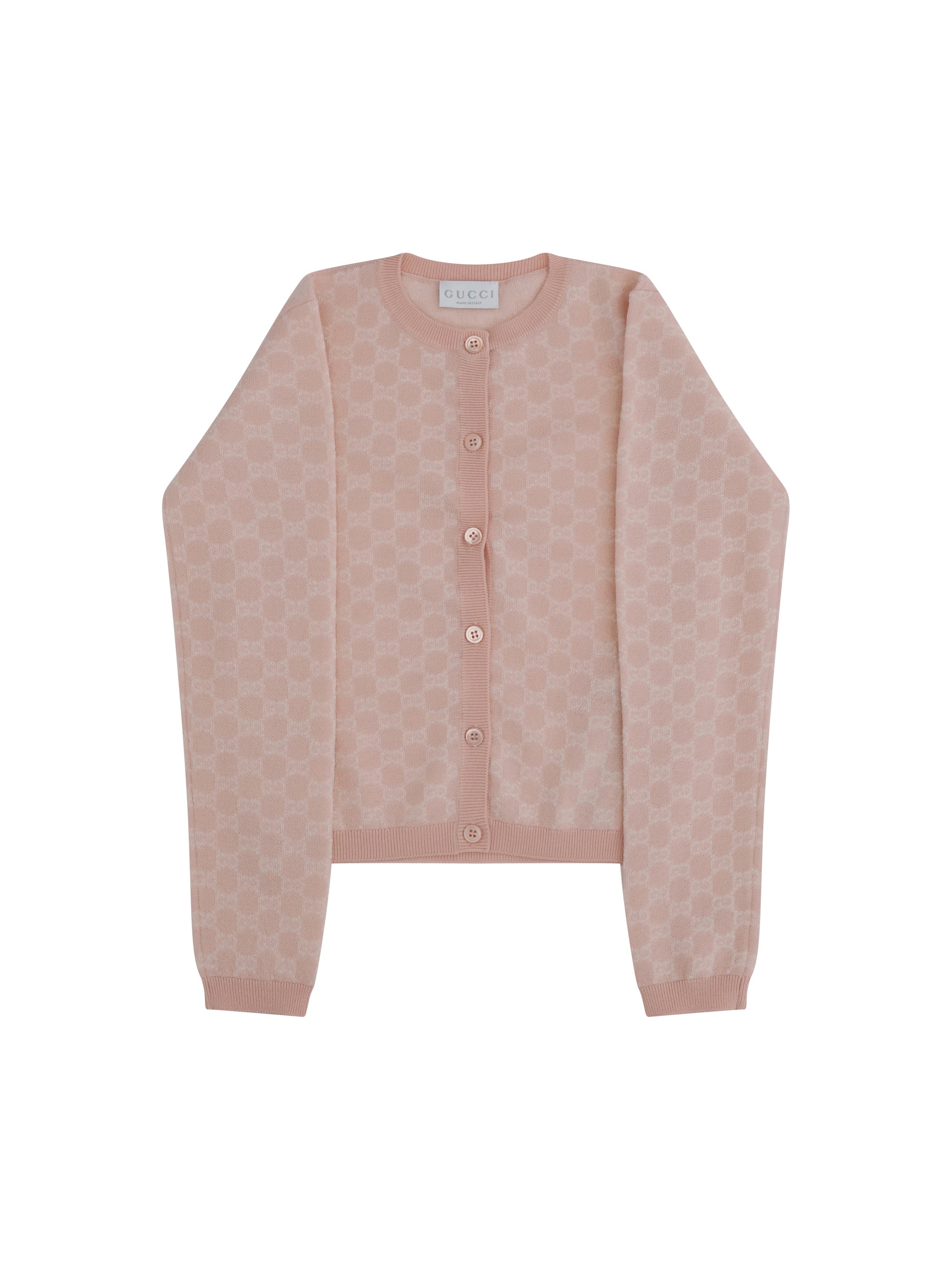 Gucci GG Motif Wool Cardigan — Pink