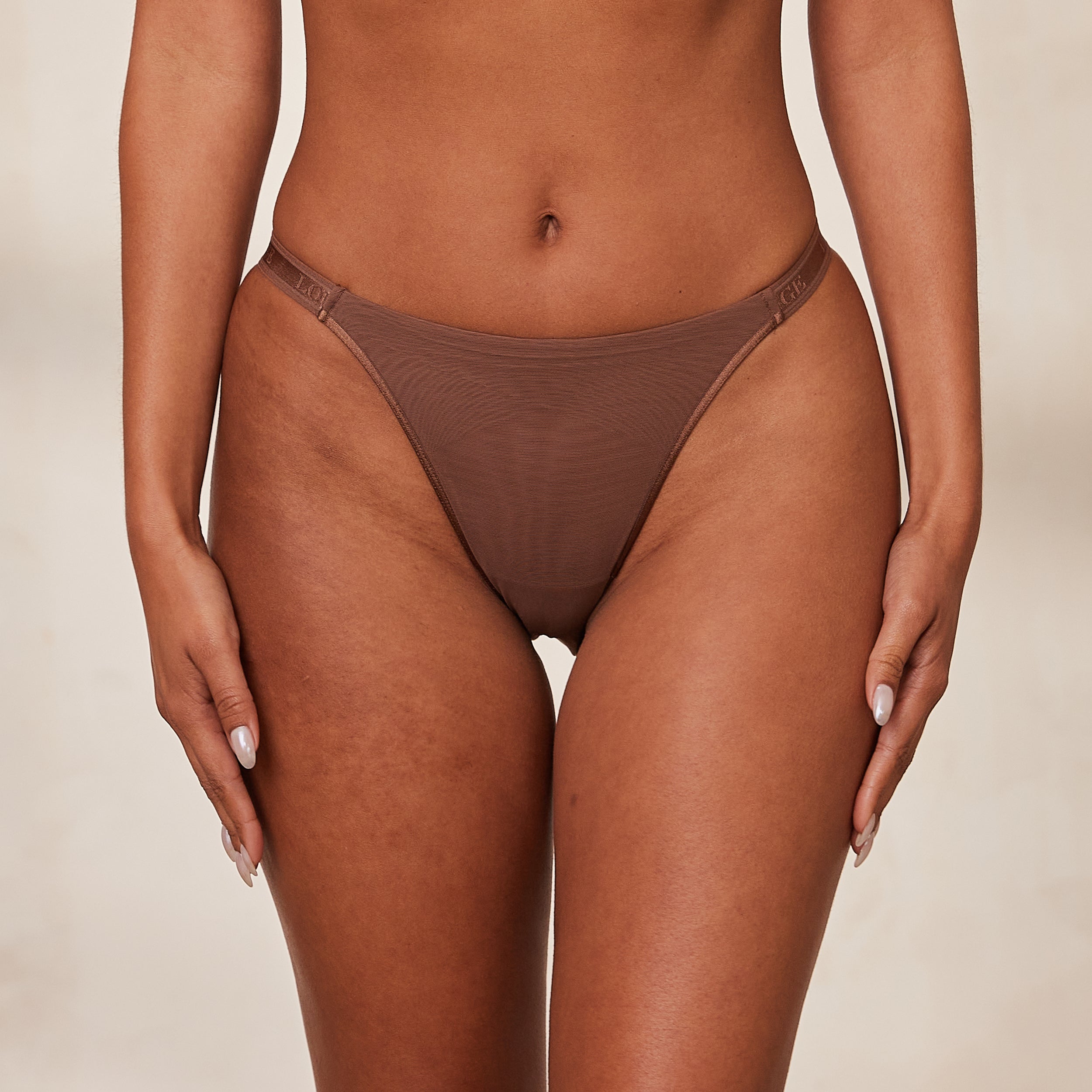 Lounge Underwear Smooth Mesh Briefs - Chestnut