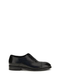 Santoni Polished Calfskin Leather Oxford — Black