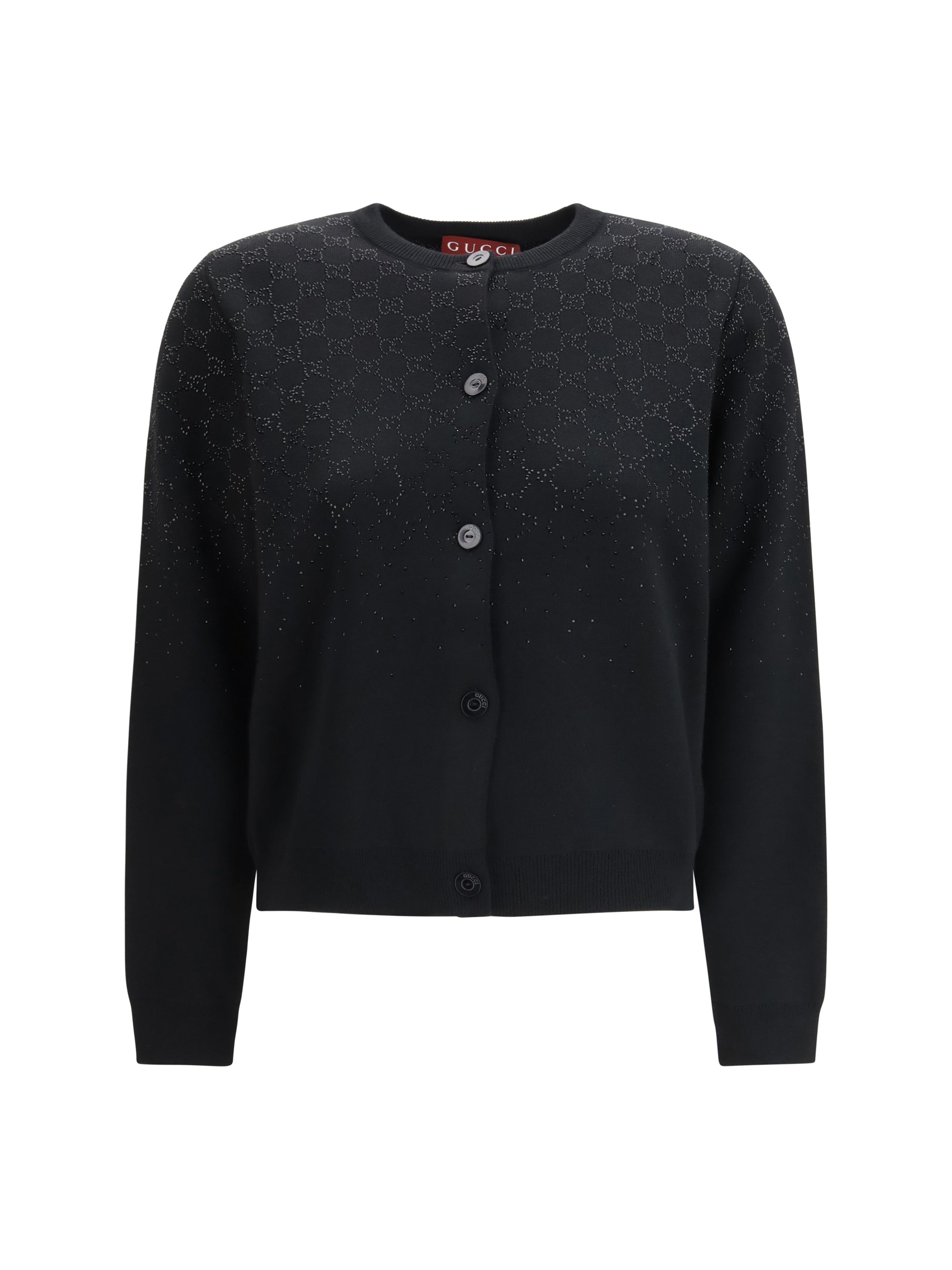 Gucci GG Crystal-Embellished Wool Cardigan — Black