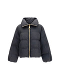 Balmain Quilted Padded High-Neck Down Jacket — Black