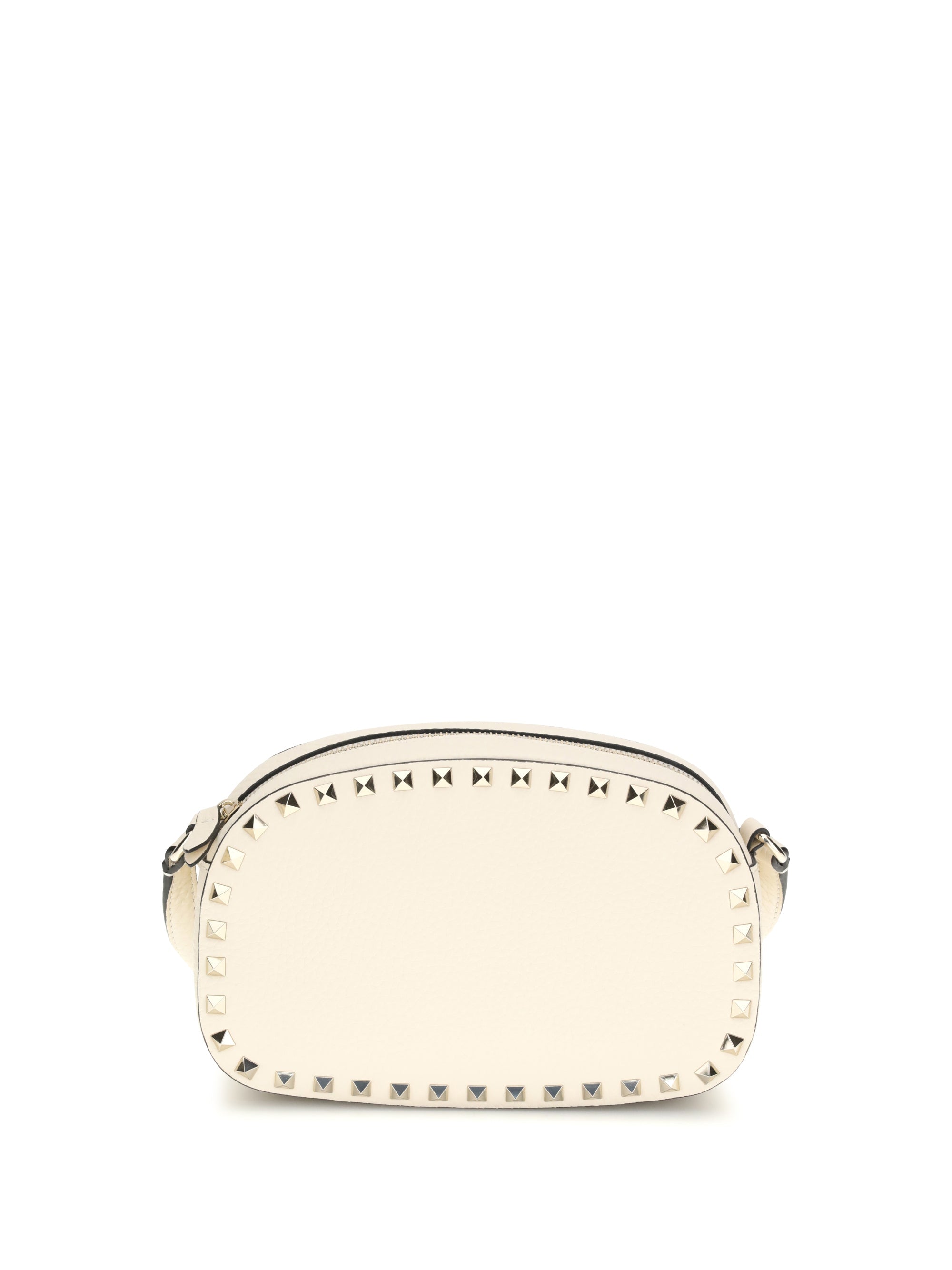 Valentino Garavani Rockstud Shoulder Bag — Beige