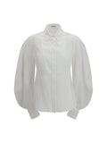 Brunello Cucinelli Lantern Sleeve Shirt — White