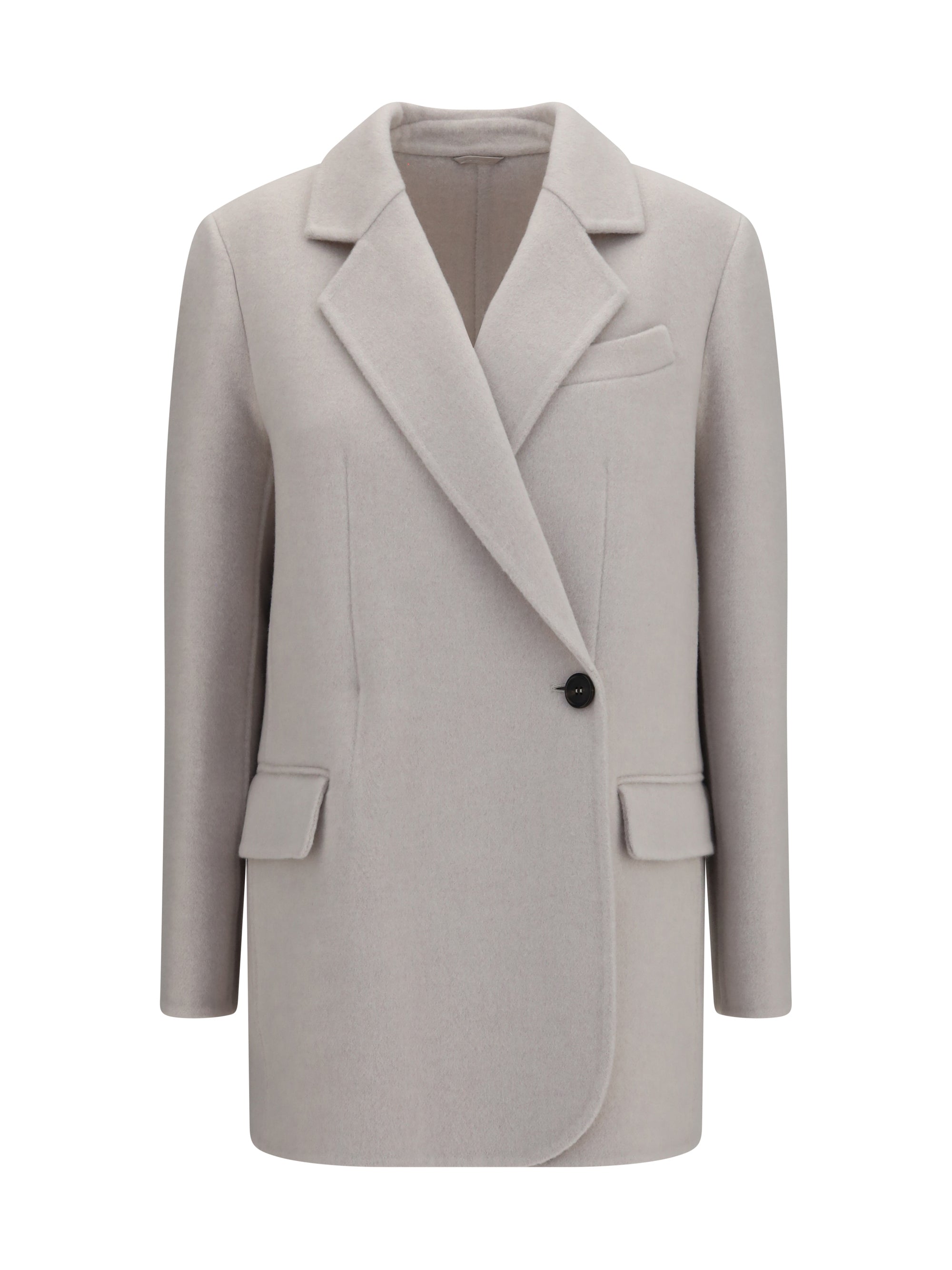 Brunello Cucinelli Wool and Cashmere Blazer — Beige