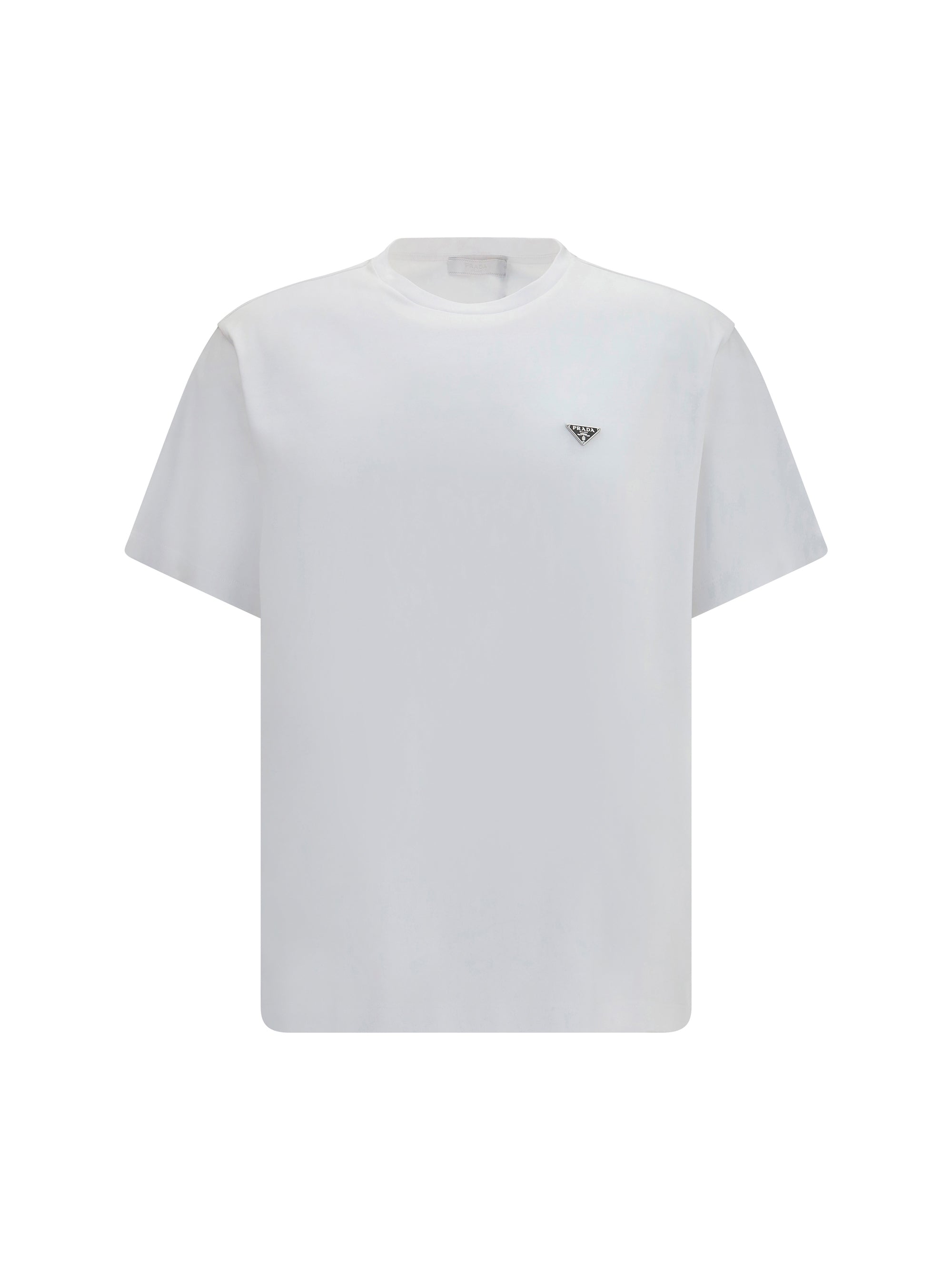 Prada Triangle Logo T-Shirt — White