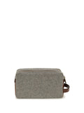 Brunello Cucinelli Wool Fleece Travel Wallet — Gray