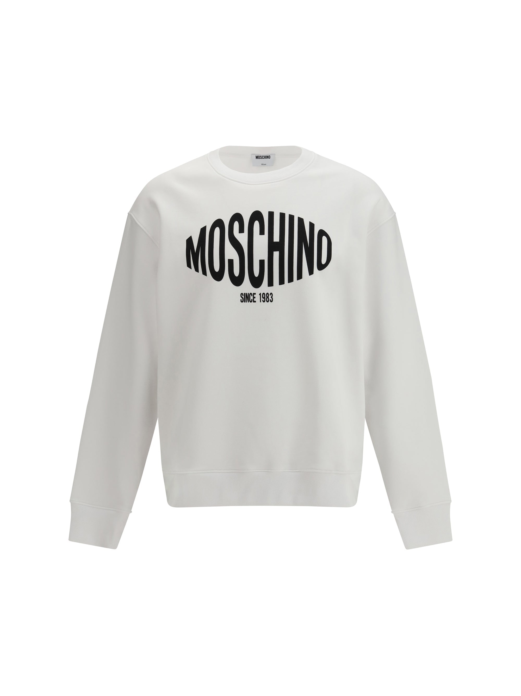Moschino Logo-Print Organic Cotton Sweatshirt — White