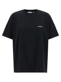 Off White Logo-Embroidered Cotton T-shirt — Black