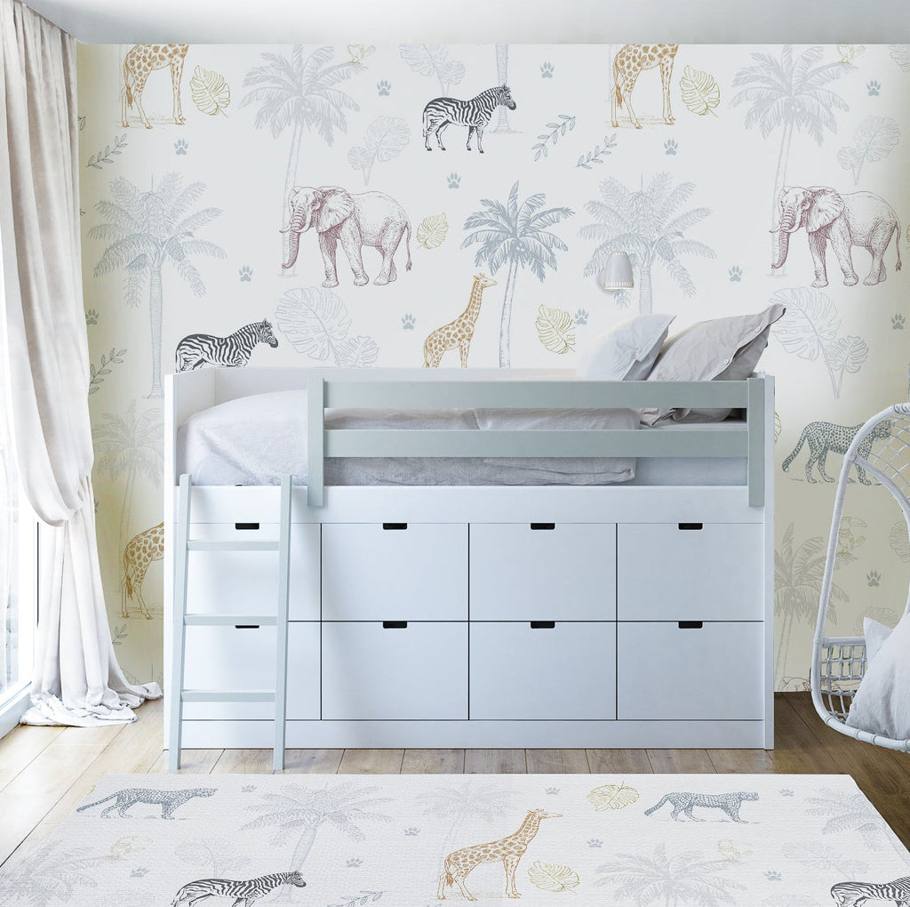 Children's Vinyl Rug 120x160 Mod. JUNGLE - Stork Dreams