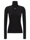 Off White Logo-Embroidered Turtleneck — Black