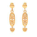 CC Gold Plated Heart Drop Clip on Earrings