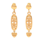 CC Gold Plated Heart Drop Clip on Earrings