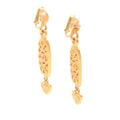 CC Gold Plated Heart Drop Clip on Earrings