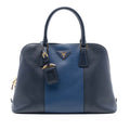 Medium Bicolor Saffiano Lux Promenade Satchel