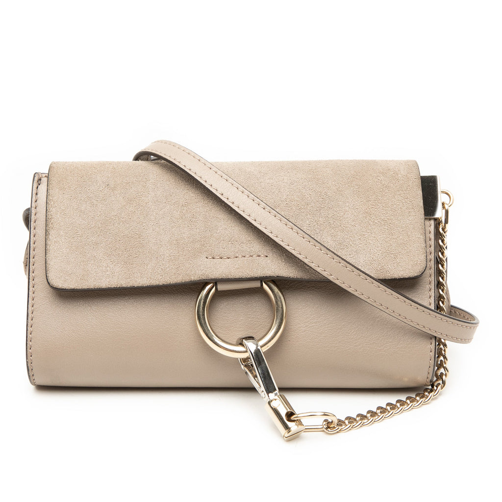 Mini Calfskin and Suede Faye Chain Crossbody