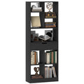 Tall Bookshelf with Drawer, Freestanding Bookcase with Open Shelves, Display Rack, Black
