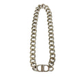 Silver Plated CD Logo Chain Link Necklace