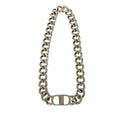 Silver Plated CD Logo Chain Link Necklace