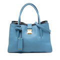Goatskin Madras Push Lock Tote