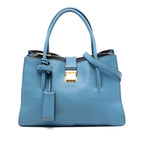 Goatskin Madras Push Lock Tote