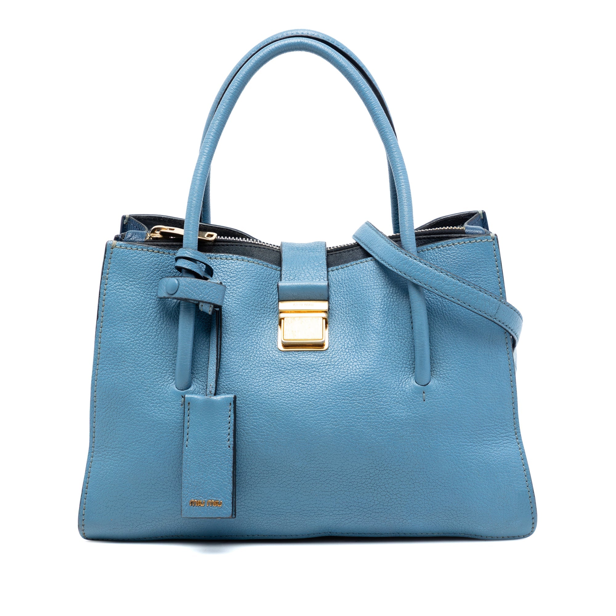Goatskin Madras Push Lock Tote