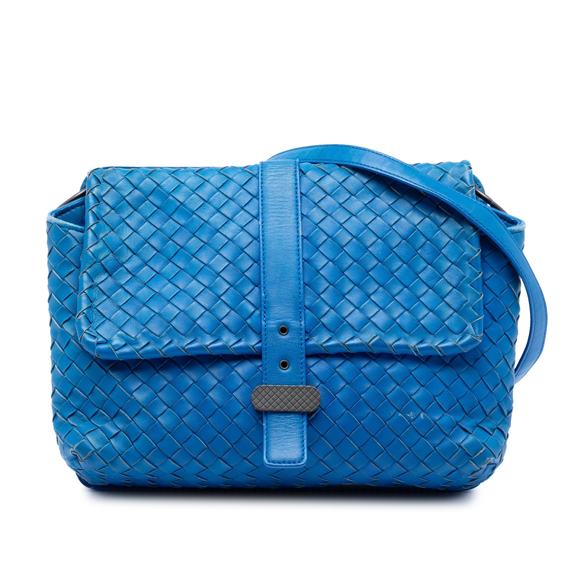 Nappa Intrecciato Double Sided Flap Shoulder Bag