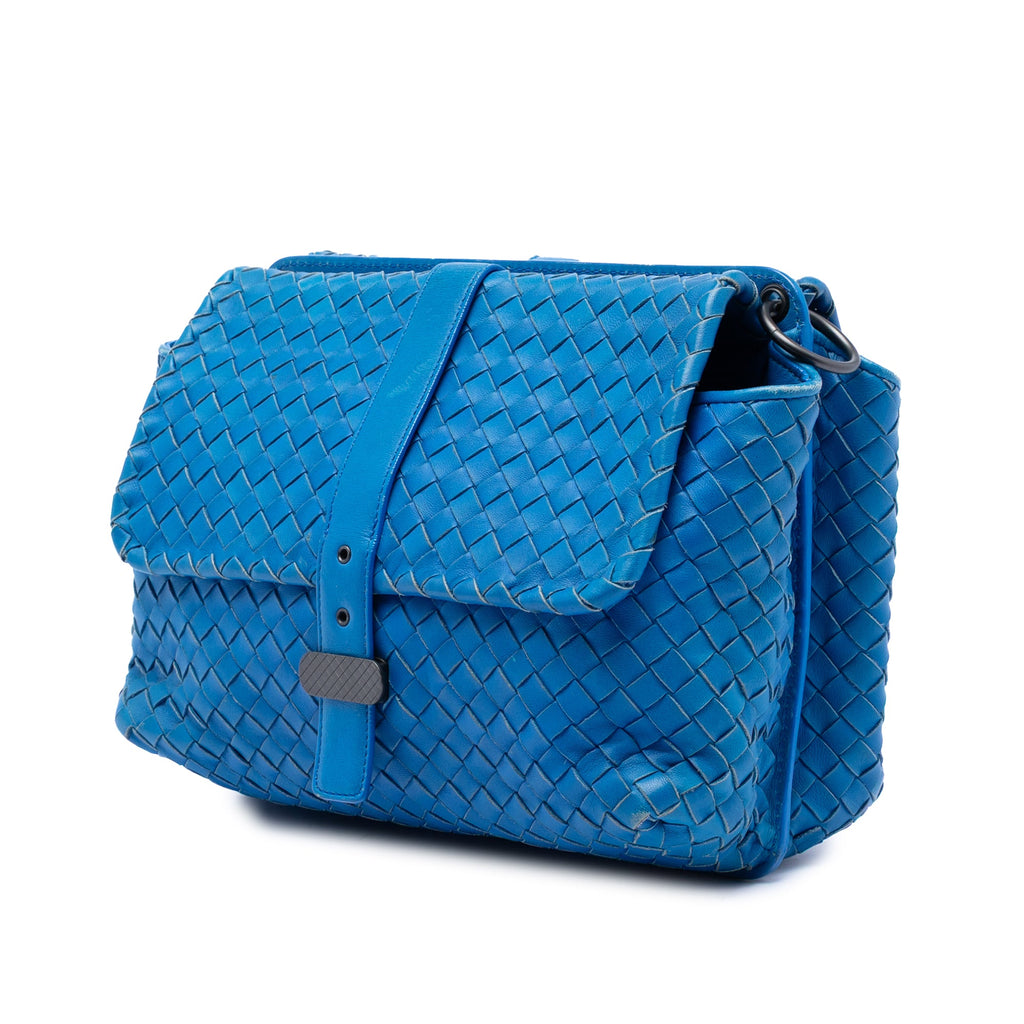 Nappa Intrecciato Double Sided Flap Shoulder Bag