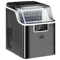 Ice Maker Machine Countertop, Stainless Steel Portable Ice Cube Maker, 3.2L, Black