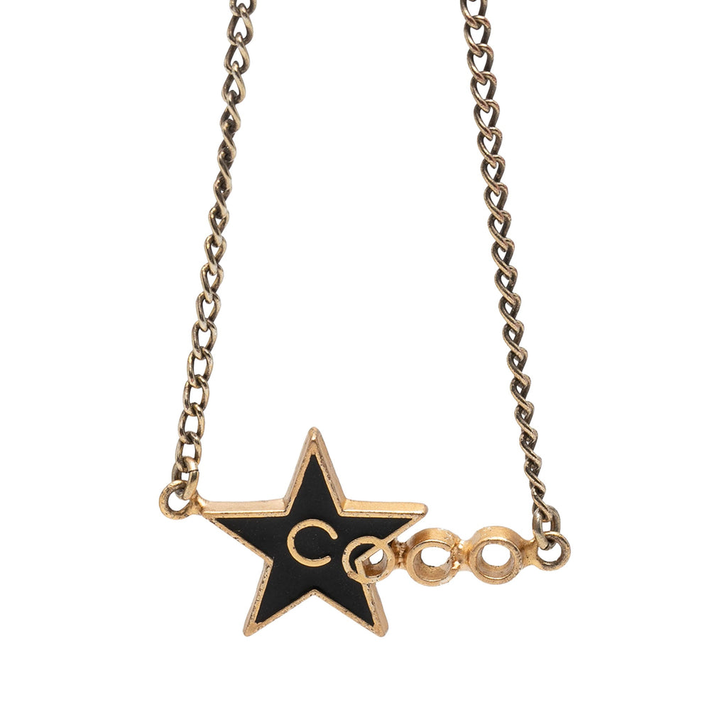 CC Gold Plated Enamel Coco Star Pendant Necklace