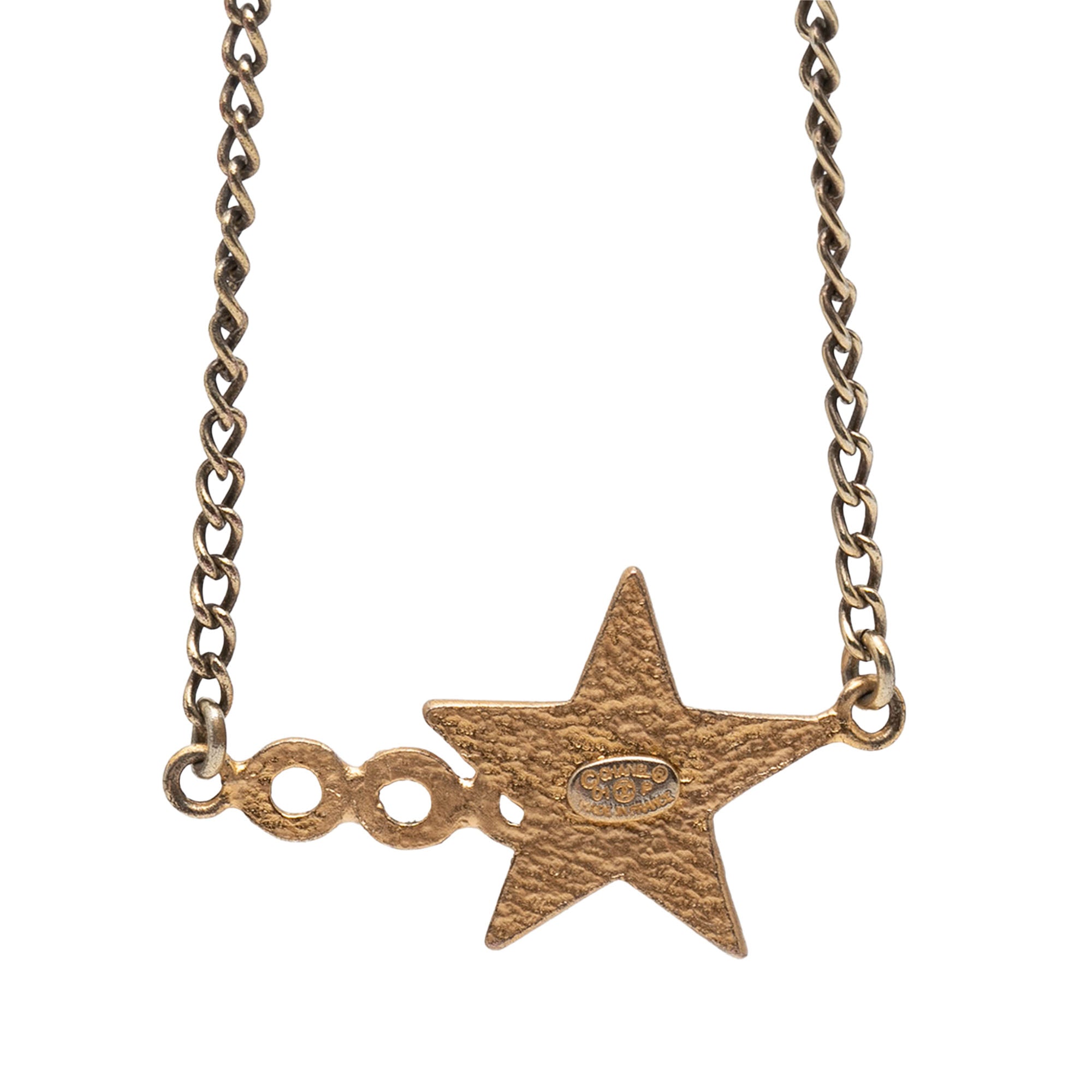 CC Gold Plated Enamel Coco Star Pendant Necklace